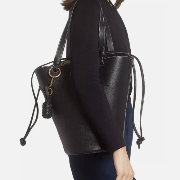 See by Chloe Cecelia Large Bucket/Tote Shoulder Bag, Black, EUC - Picture 2 of 9